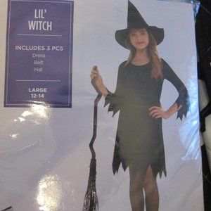 Lil' Witch Girl's Halloween Costume size Large 12-14